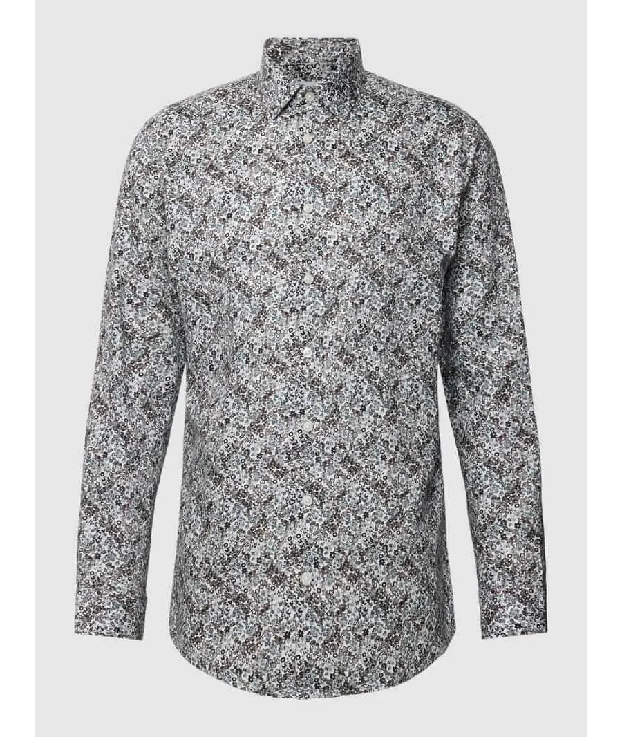 obrazek 1 Koszula casualowa o kroju slim fit ze wzorem na całej powierzchni model ‘ETHAN’