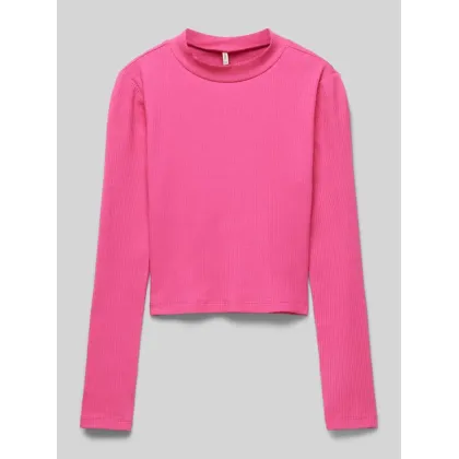 Zdjęcie Bluzka z długim rękawem i prążkowanym, okrągłym dekoltem model ‘LINEA’