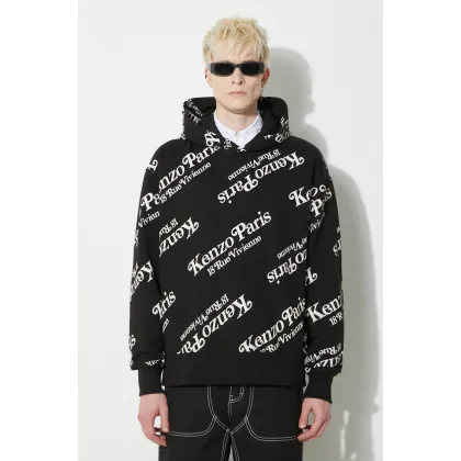 Zdjęcie Kenzo bluza bawełniana by Verdy męska kolor czarny z kapturem wzorzysta FE58SW0074MG.99J