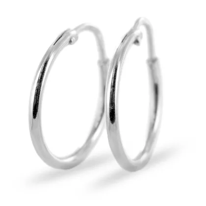 Zdjęcie Cienkie kolczyki koła z białego złota (18 mm)