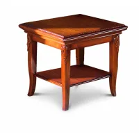 Zdjęcie Antyczny stolik pod lampkę w kolorze naturalnego drewna