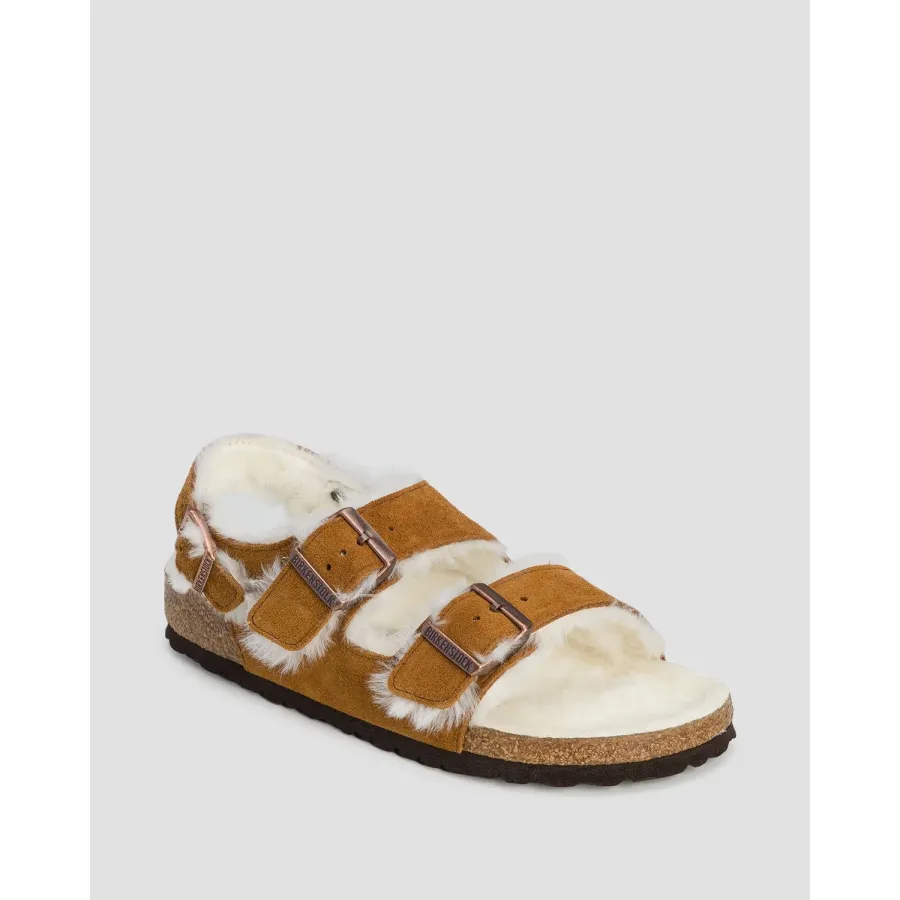 obrazek 1 Klapki Futrzane Damskie Birkenstock Milano Shearling Narrow