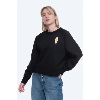 Zdjęcie Wood Wood bluza bawełniana Hope damska kolor czarny z aplikacją 12032402.2426-BLACK