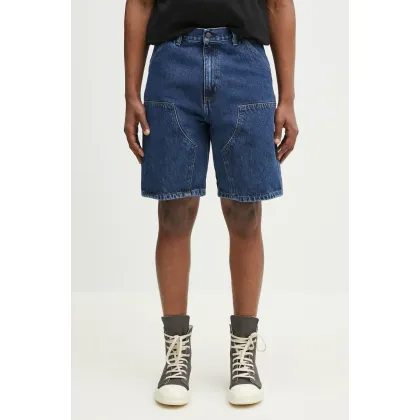 Zdjęcie Carhartt WIP szorty jeansowe bawełniane Double Knee Short męskie kolor niebieski I034867.106