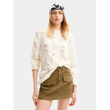 Zdjęcie Desigual Sweter Milano 24SWJF23 Écru Regular Fit