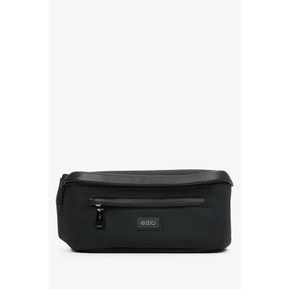 Zdjęcie Estro: Czarna pojemna saszetka - nerka męska