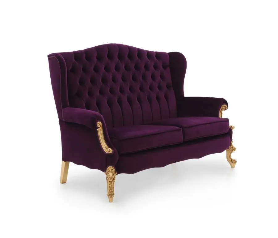 obrazek 1 Fioletowa elegancka sofa 2-osobowa w stylu klasycznym - Sevensedie