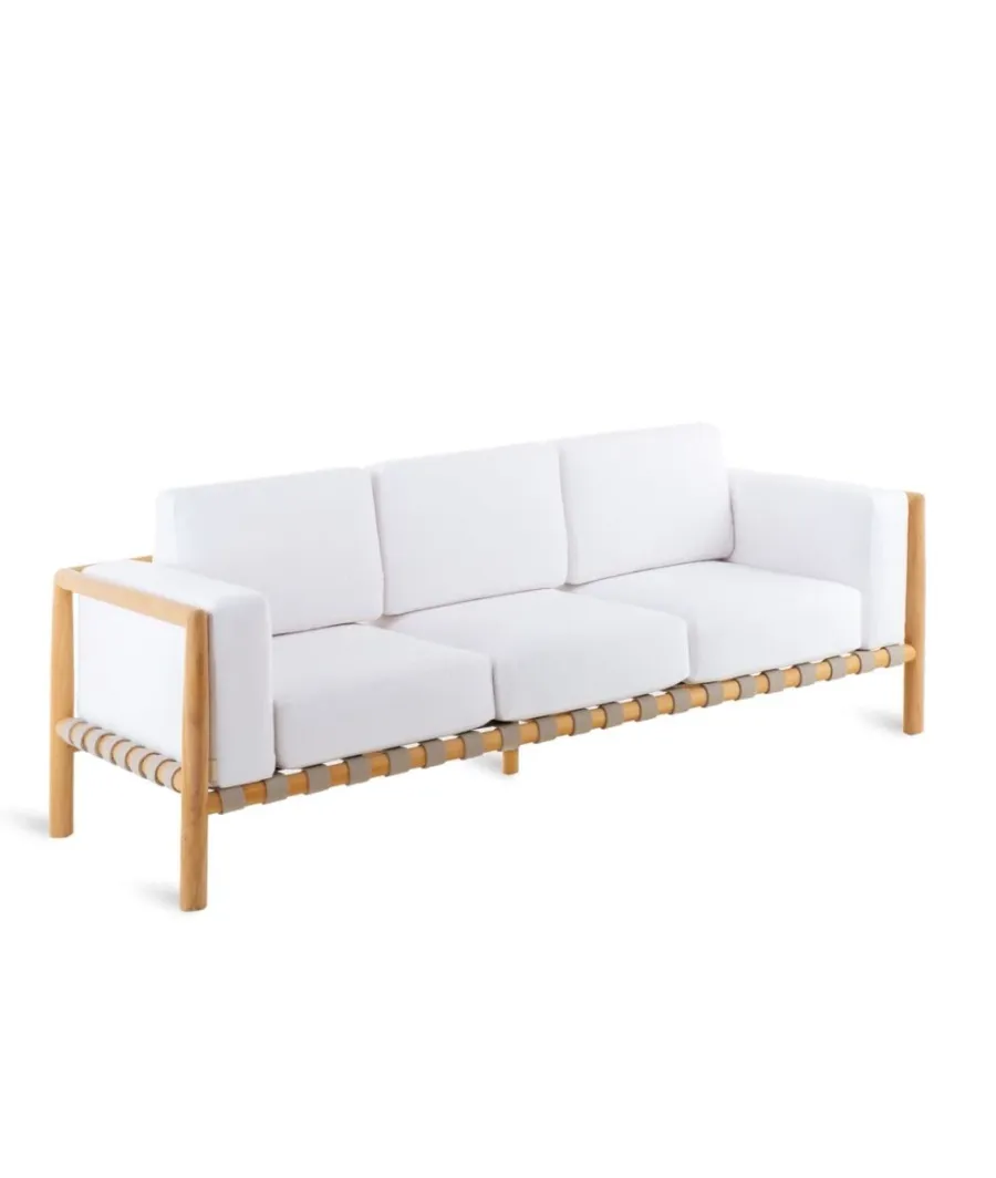 obrazek 1 Ekskluzywna trzyosobowa sofa z drewna tekowego do ogrodu i na taras