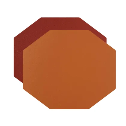 Zdjęcie Stylowa podkładka stołowa 44,5x38 cm ze skóry w kolorze koniakowym i bordowym