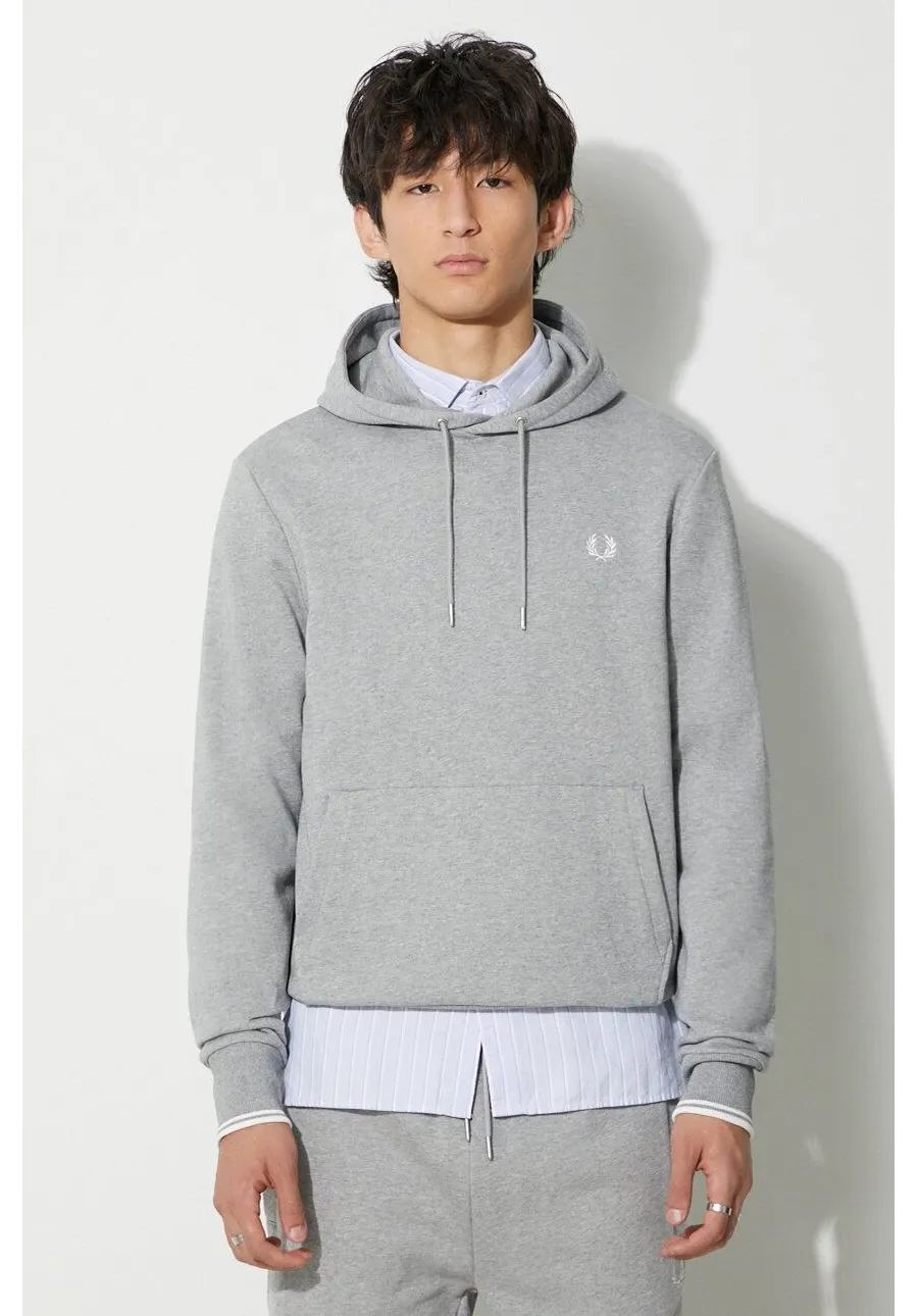 obrazek 1 Fred Perry bluza bawełniana męska kolor szary z kapturem melanżowa M2643.R49
