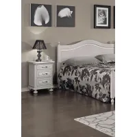 Zdjęcie Szafka nocna z 3 szufladami wykończona gołębim, antycznym szarym oraz srebrnymi nićmi - Zanini