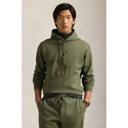 Zdjęcie Polo Ralph Lauren bluza męska kolor zielony z kapturem z aplikacją 710957585