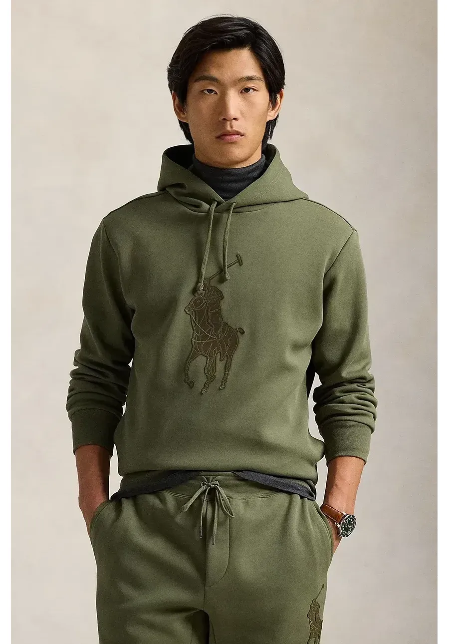 obrazek 1 Polo Ralph Lauren bluza męska kolor zielony z kapturem z aplikacją 710957585