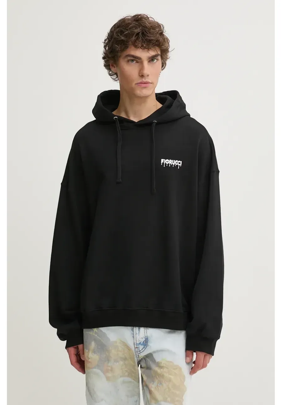 obrazek 1 Fiorucci bluza bawełniana męska kolor czarny z kapturem z nadrukiem U01FPSHO092CJ05BK04