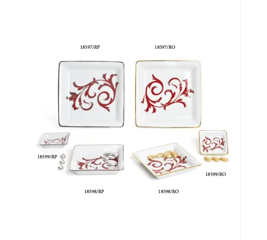 obrazek 2 Kwadratowy talerzyk ozdobny z porcelany MPM Porcellane