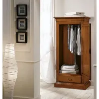Picture Classic wardrobe with 1 door and 1 drawer, complete with a clothes rail - Zanini
