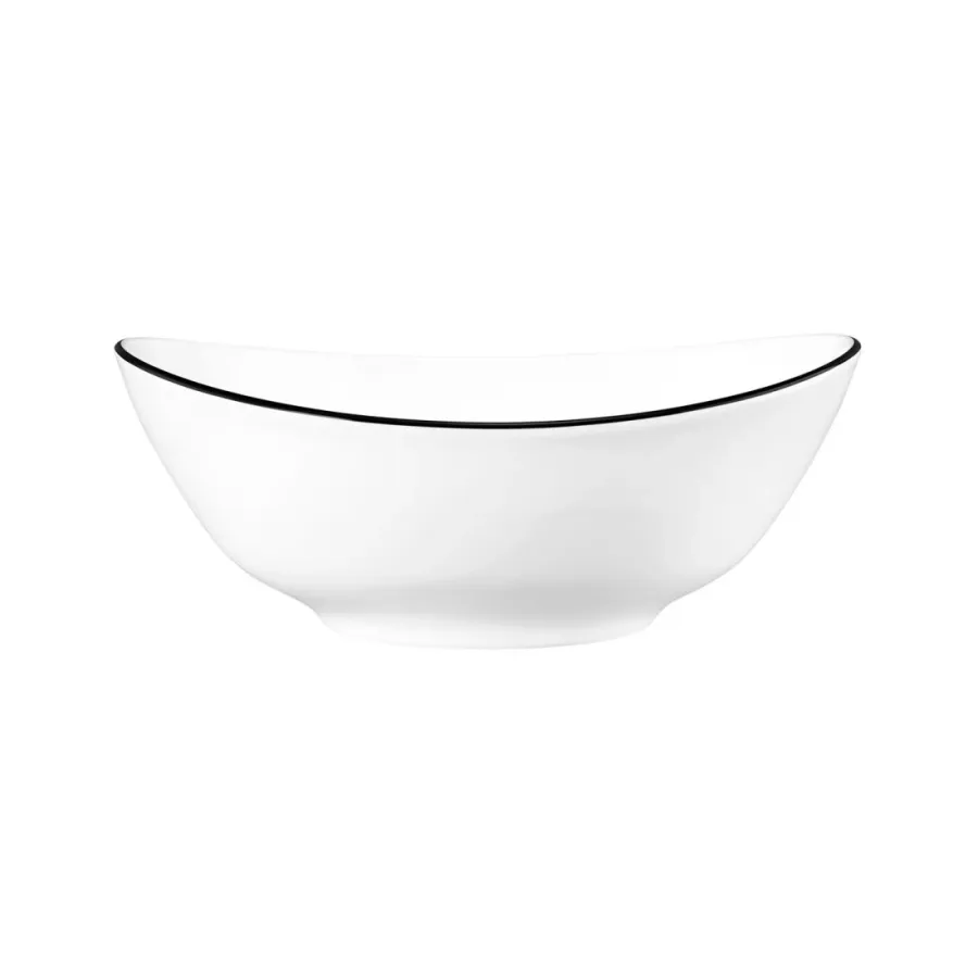 obrazek 1 Luksusowa porcelanowa owalna miska 21 cm z czarną obwódką - Seltmann Weiden