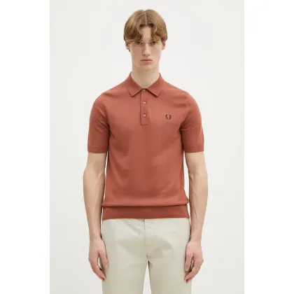 Zdjęcie Fred Perry sweter bawełniany męskie kolor pomarańczowy lekki K9725.324