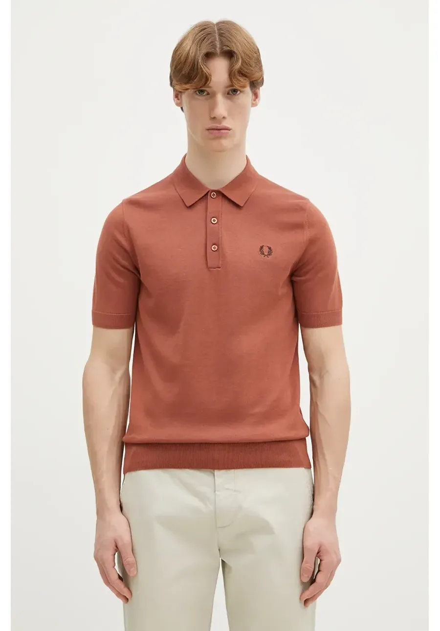 obrazek 1 Fred Perry sweter bawełniany męskie kolor pomarańczowy lekki K9725.324