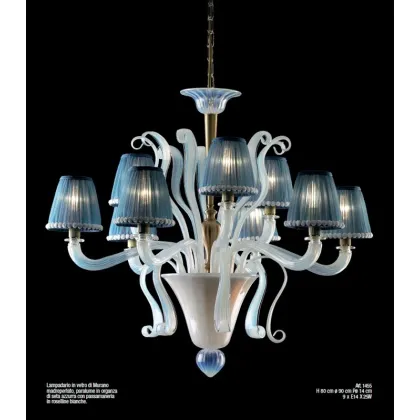 Zdjęcie Wyjątkowy żyrandol ze szkła Murano i masy perłowej - Il Paralume Marina