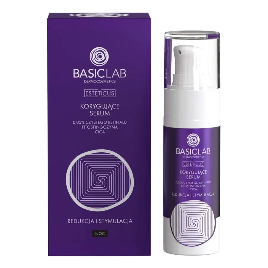 obrazek 1 BasicLab Esteticus Korygujące serum z retinalem 0,05% 30 ml Basiclab Dermocosmetics