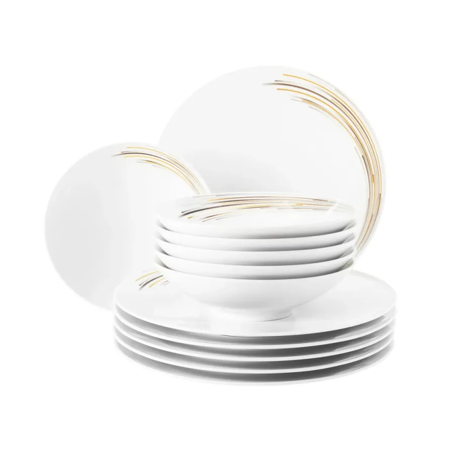 obrazek 1 Porcelanowa 12-elementowa zastawa stołowa obiadowa zdobiona oryginalnym motywem - Seltmann Weiden