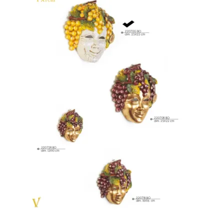 Picture Beautiful ceramic mask with grapes - Valle d'oro Patchi