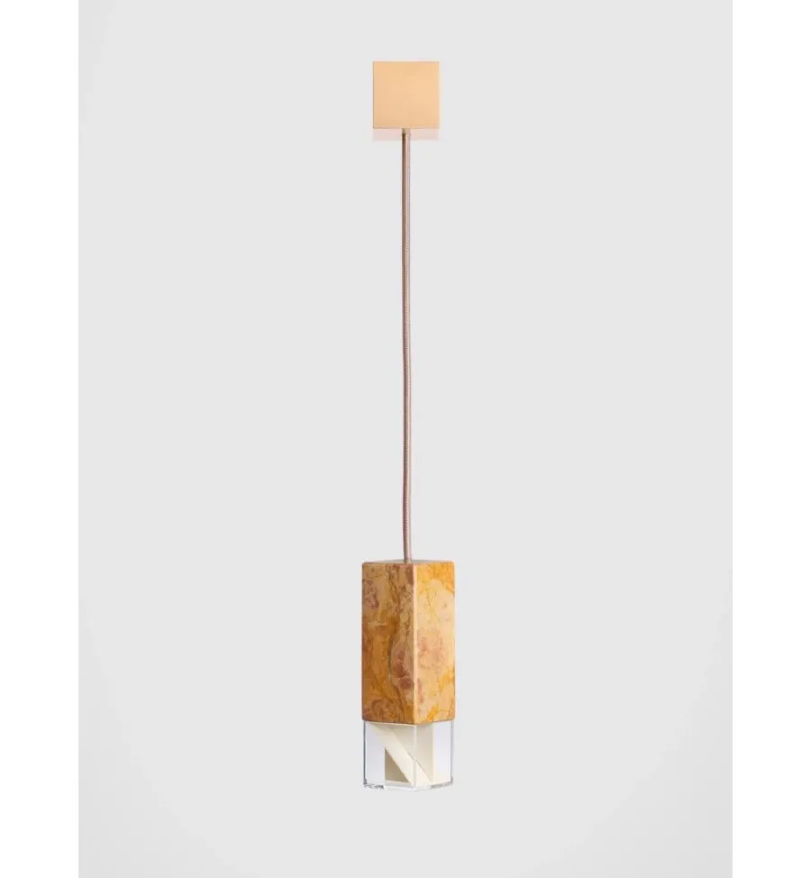 obrazek 1 Niezwykła lampa wisząca z marmuru, kryształu, porcelany i mosiądzu