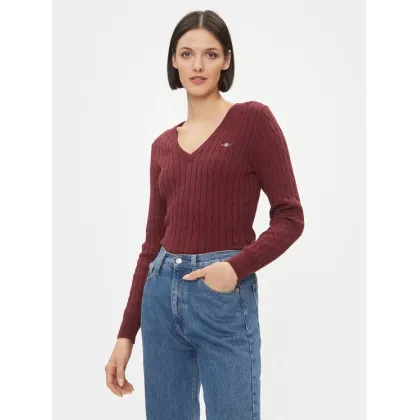 Zdjęcie Gant Sweter 4800101 Bordowy Slim Fit