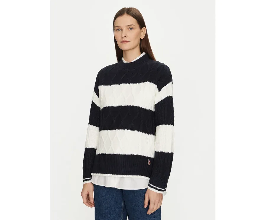 obrazek 1 U.S. Polo Assn. Sweter WUP1175 Granatowy Relaxed Fit