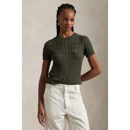 Zdjęcie Polo Ralph Lauren sweter bawełniany kolor zielony 211895379