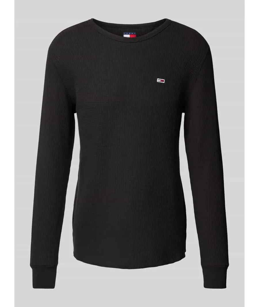 obrazek 1 Bluzka o kroju slim fit z długim rękawem i wyhaftowanym logo