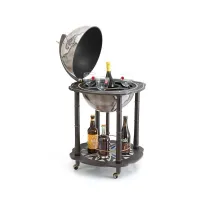 Picture Globe bar on wheels with a shelf for alcohol