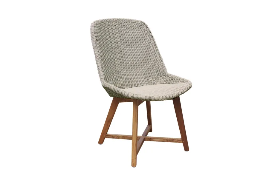 obrazek 1 Unikalne krzesło do jadalni Gipsy z drewna tekowego i rattanu