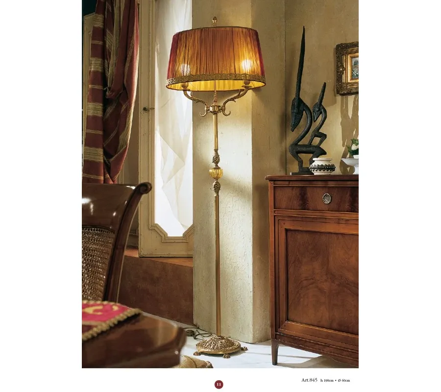 obrazek 1 Lampa podłogowa z dwoma światłami z kulą i kloszem - Il Paralume Marina