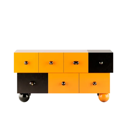 Picture Stylish two-tone yellow and black chest of drawers