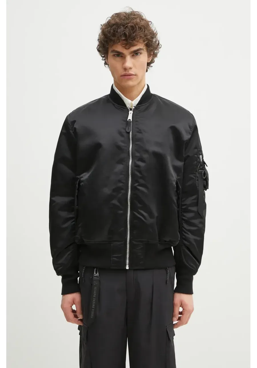 obrazek 1 Alpha Industries kurtka bomber dwustronna MA-1 Base Flight Jacket męska kolor czarny przejściowa oversize 756111.03