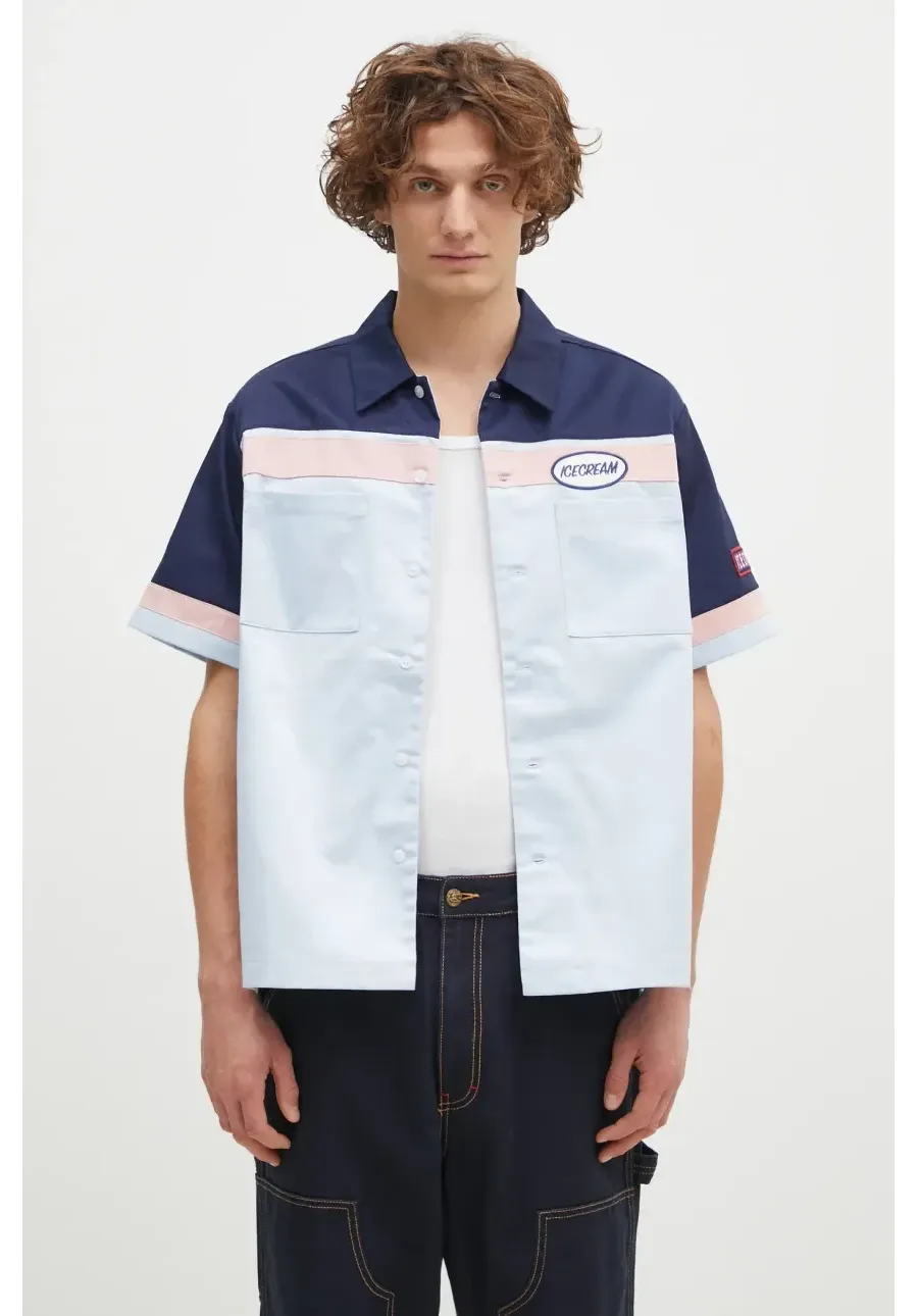 obrazek 1 ICECREAM koszula Diner Shirt męska kolor niebieski relaxed z kołnierzykiem klasycznym IC24317