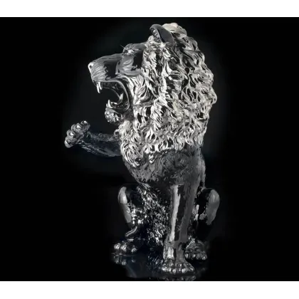 Picture An exciting decoration for the living room - a beautiful ceramic lion