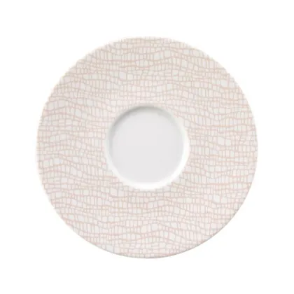 Zdjęcie Stylowy porcelanowy duży spodek pod filiżankę 16,5 cm zdobiony różowym motywem - Seltmann Weiden