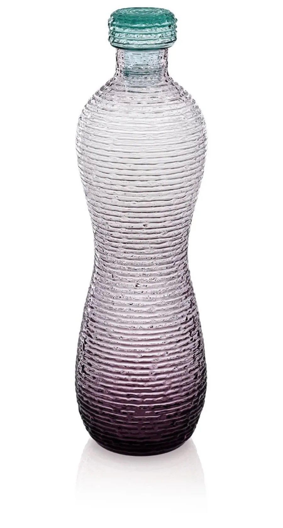 picture 1 Elegant amethyst glass bottle with a turquoise cap – IVV