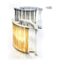Picture Luxurious table lamp with clear and smoked tri-walls in Murano glass - Il Paralume Marina