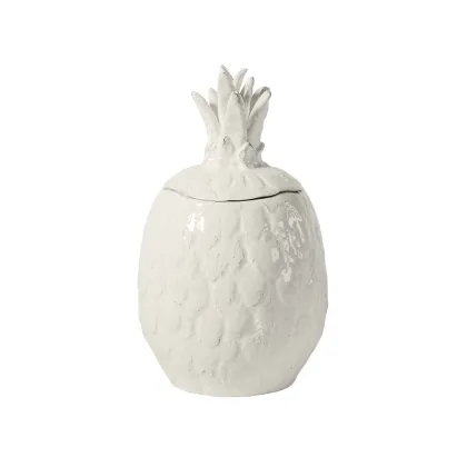 Zdjęcie Ceramiczny duży biały słoik w kształcie ananasa - Virginia Casa