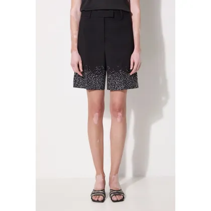 Zdjęcie JW Anderson szorty wełniane Crystal Hem Tailored Shorts kolor czarny z aplikacją high waist SR0095.PG1321.999