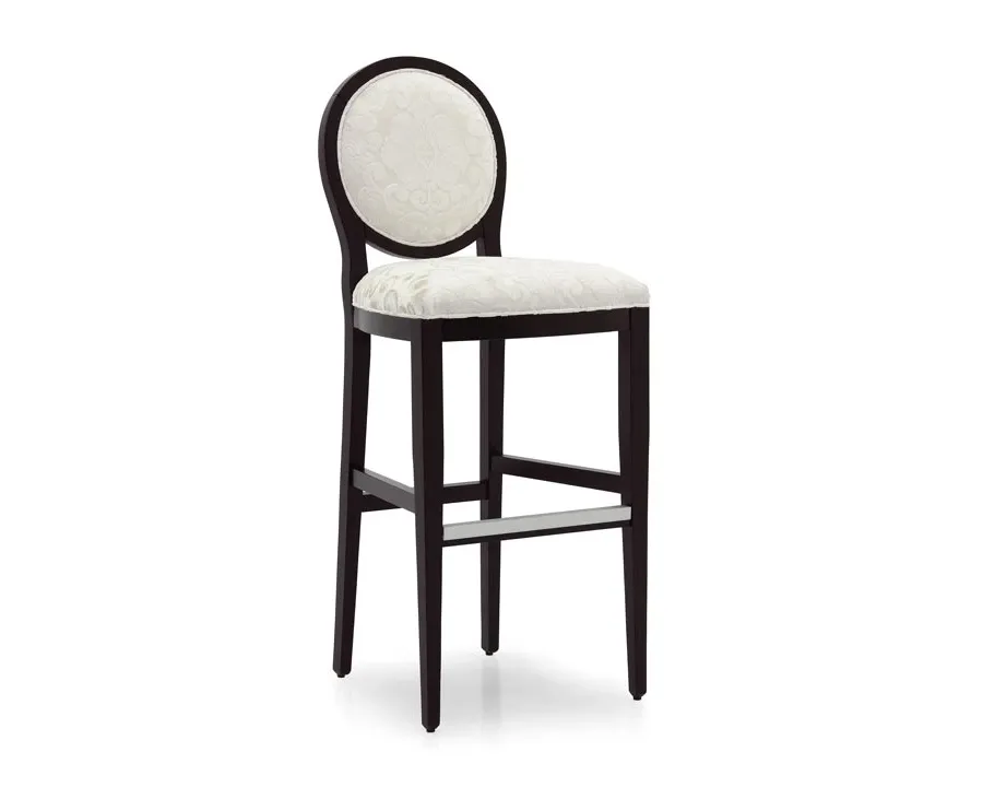 obrazek 1 Stołek barowy w stylu art deco o strukturze drewna bukowego - Sevensedie