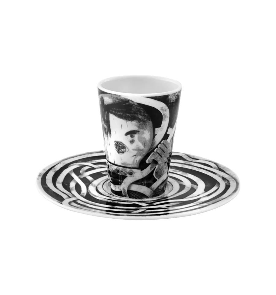 obrazek 1 Unikatowa porcelanowa filiżanka do kawy ze spodkiem