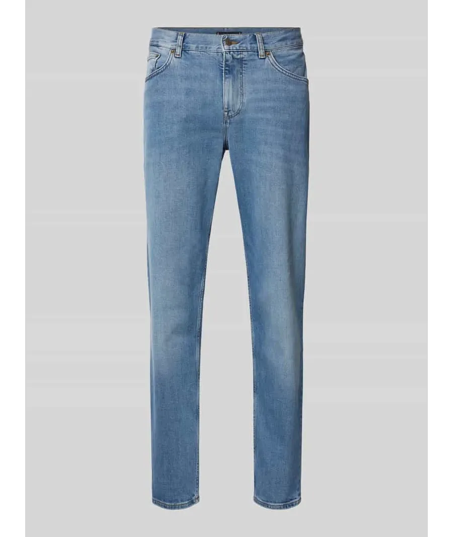 obrazek 1 Jeansy o kroju straight fit z 5 kieszeniami model ‘HARLEM’