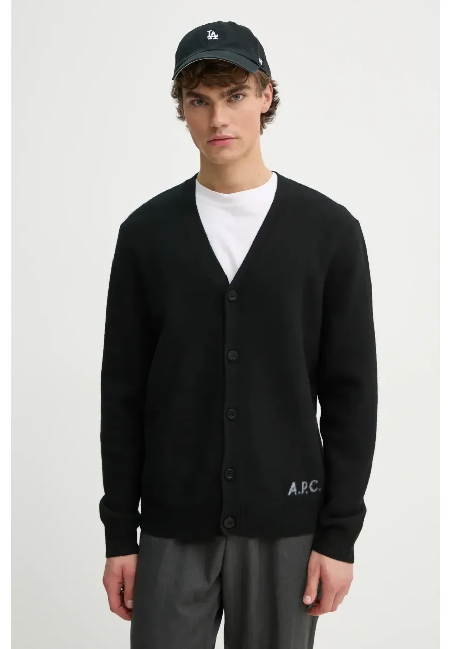obrazek 1 A.P.C. kardigan wełniany kenny kolor czarny WVBDK.H22305