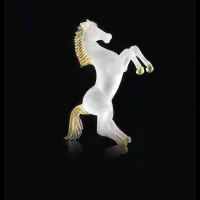 Picture Elegant satin crystal horse with 24 carat gold details.