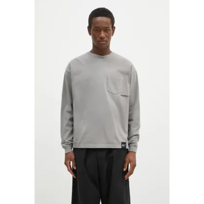 Zdjęcie NEIGHBORHOOD longsleeve bawełniany kolor szary gładki 242FPNH.CSM15